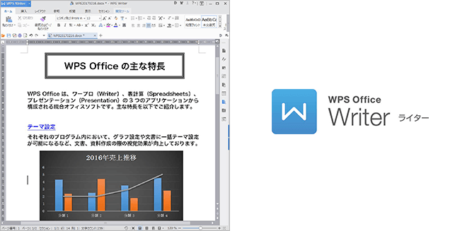ワード/Word互換のワープロソフト WPS Office Writer