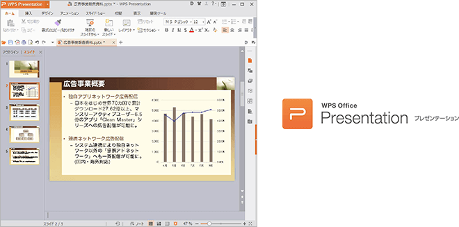パワーポイント/Power Point互換のプレゼンテーションソフト WPS Office Presentation